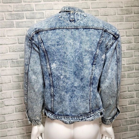 Vintage 90s Canyon River Blues Size L Acid Wash Denim Jean Jacket - Picture 7 of 11